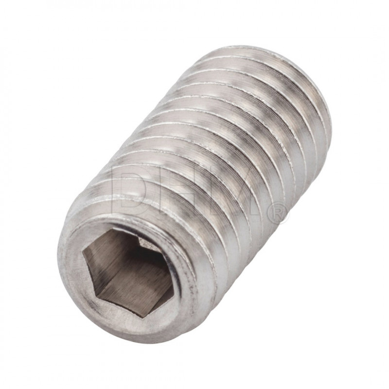 Grain with hexagon socket M5x12 flat tip - headless screw stainless steel A2 Grains 02083139 DHM