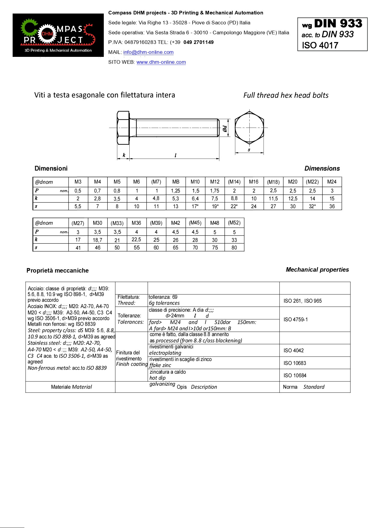 Viti A Testa Esagonale A Filetto Totale DIN 933 Acciaio Inox (M6x16) X100 - Foto 8