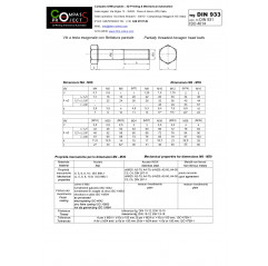 Tornillo de cabeza hexagonal con rosca parcial, galvanizado 8x40 Tornillos de cabeza hexagonal 02080450 DHM