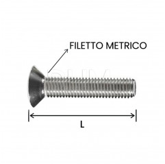 Countersunk flat head screw with stainless steel socket 5x8 Countersunk flat head screws 02080912 DHM