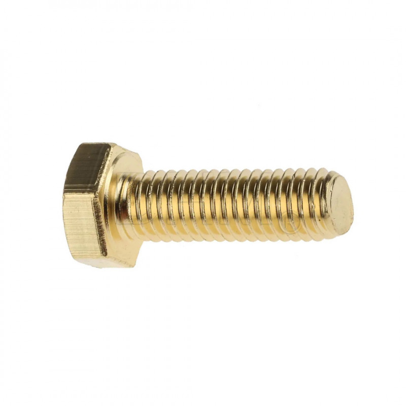 Hexagon head screw with full brass thread 4x12 Hex head screws 02081488 DHM