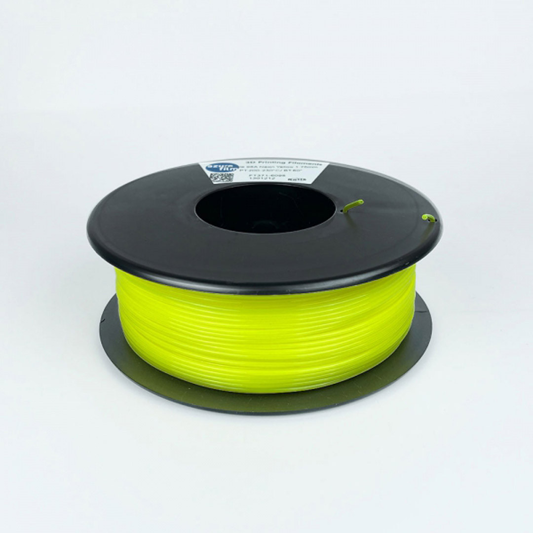 Filamento Flessibile TPU 98A shore Giallo Neon 1.75mm 300g - filame