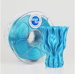 Muestra de filamento PLA Silk Sky Blue 1.75mm 50g 17m - Filamento para impresión 3D FDM AzureFilm PLA Silk AzureFilm 19280136...