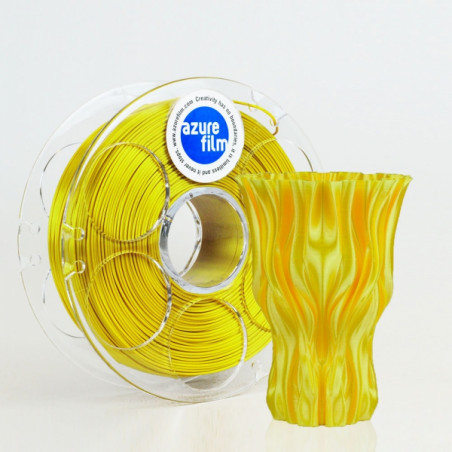 PLA Silk Yellow Filament Sample 1.75mm 50g 17m - FDM 3D Printing Filament AzureFilm
