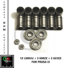 12 lm8uu - 3 608zz - 2 623zz - prusa i3 bearing kit - reprap - 3D printer 3D printing 18010401 DHM