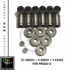 12 lm8uu - 6 608zz - 2 623zz - Prusa i2 bearing kit - reprap - 3D printer Impresión 3d 18010404 DHM