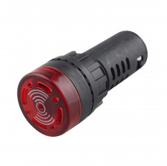 Lampada di segnalazione AD16-22SM 24V AC/DC led rosso con buzzer Spie e avvisatori08040329 DHM