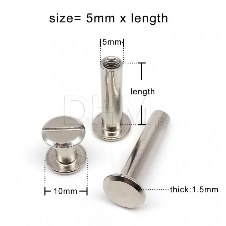 Rivetto in acciaio 5x20 mm