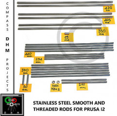 Prusa i2 smooth & threaded rods kit- stainless steel smooth & threaded rods- 3D 3D printing 18011010 DHM