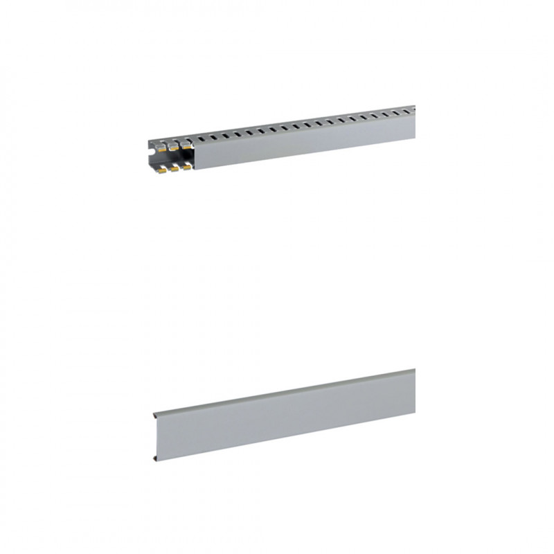 Cable duct for cable wiring 25x30 mm - slot 8 mm - gray color - by the meter + Cover Cable Trunking 19640025 Bocchiotti