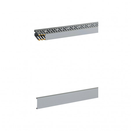 Chemin de câbles 25x60 mm - fente 4 mm - gris - au mètre + couvercle Goulottes  19640026 Bocchiotti