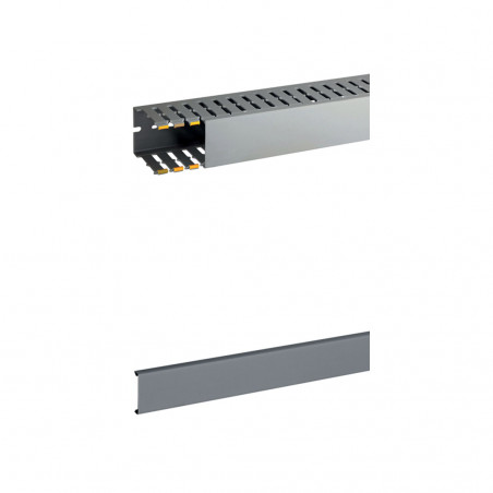 Cable duct for cable wiring 40x60 mm - slot 4 mm - gray color - by the meter + Cover Cable Trunking 19640030 Bocchiotti