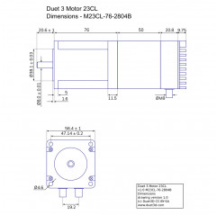 Duet 3 Motor stepper closed loop 23CL - avec frein moteur - CAN-FD Extensions 19240038 Duet3D