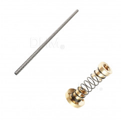 Trapezoidal endless screw Ø8 mm 4 principles pitch 2 mm length 210 mm + T8 Anti-Backlash bushing Trapezoidal screws T8 050708...