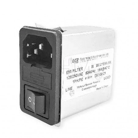 Moduli di ingresso alimentazione CA 15A 50/60Hz Snap-In: Presa e filtro 084S.01500.00 Astrodyne TDI Prese12130229 DHM