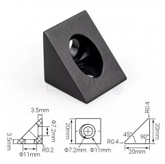 Konsole 20*20 ohne 90°-Lamellen für Profilserie 5 2020 - schwarz Serie 5 (Steckplatz 6) 14090110 DHM