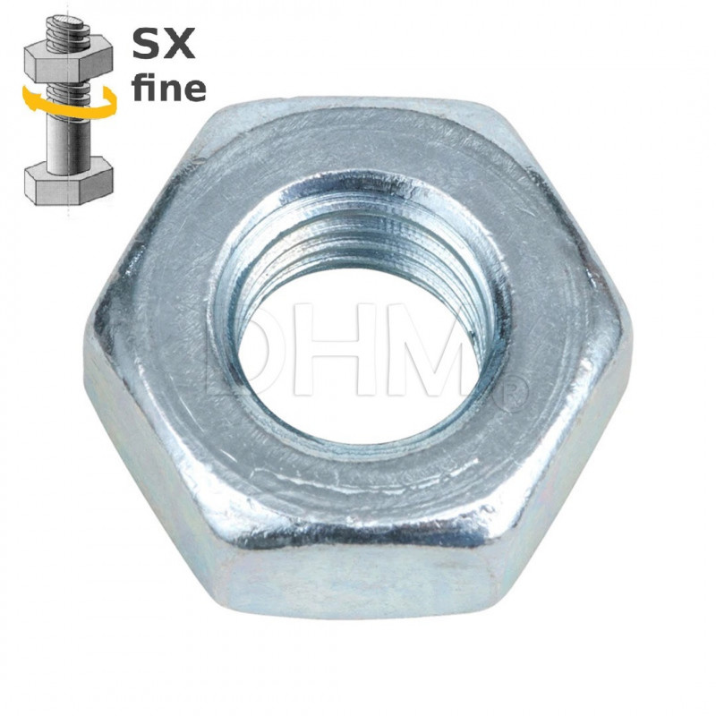 Tuerca hexagonal galvanizada izquierda paso fino M16 Tuercas hexagonales 02083746 DHM
