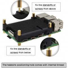 Geekworm Raspberry Pi 4 11 mm Embedded-Kühlkörper Teile für Karten 09070160 DHM