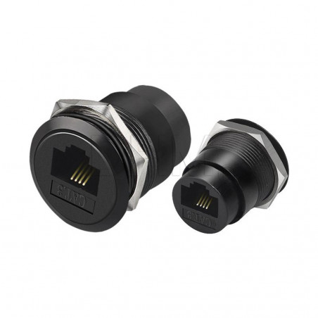 RJ11 panel mount socket - 22mm female-to-female adapter Adapters 12130257 DHM