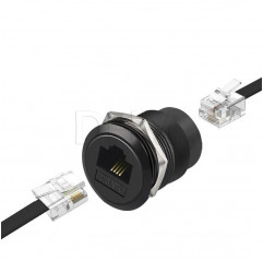 RJ11 Einbaubuchse - 22mm Buchse-zu-Buchse Adapter Adapter 12130257 DHM