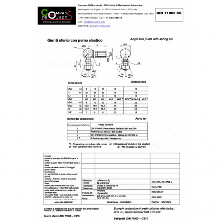 Winkelgelenk M10 DIN 71802 Form CS Stahl verzinkt - Rechtsgewinde