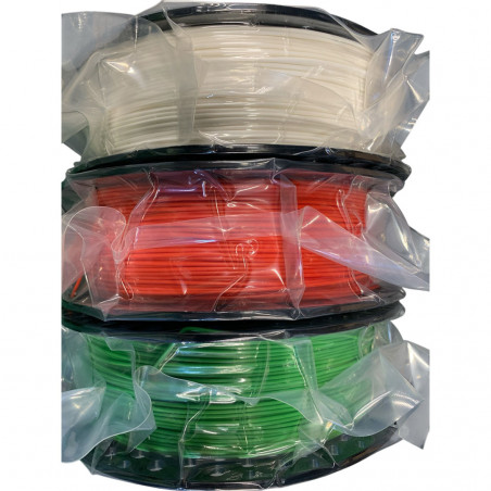 Bobines de filament PETG 1.75mm 1kg BLANC ROUGE VERT - AzureFilm PACKS 19280305 AzureFilm