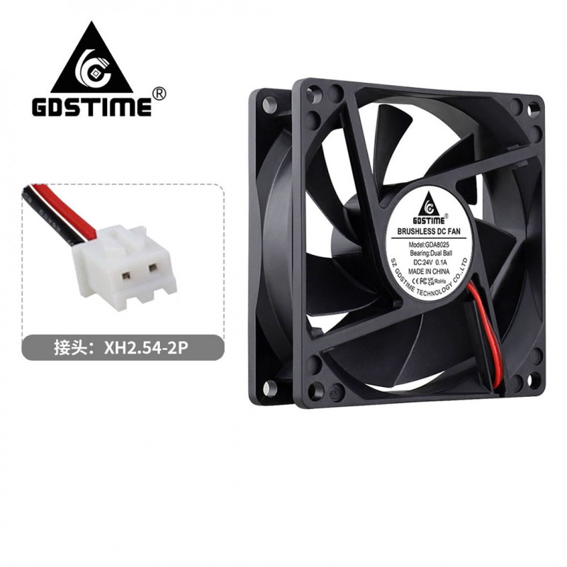 80x80x25mm 24V ventilador de refrigeración sin escobillas turbina de impresión 3D - doble rodamiento Aficionados - Gestión té...