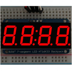 Adafruit 0.56" 4-Digit 7-Segment Display w/I2C Backpack - White Adafruit 19040388 Adafruit