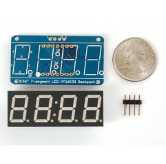Adafruit 0.56" 4-Digit 7-Segment Display w/I2C Backpack - White Adafruit 19040388 Adafruit
