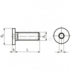Vis 3x18 tête cylindrique abaissée avec empreinte Allen acier inoxydable 304 noir Vis à tête cylindrique 02083776 DHM
