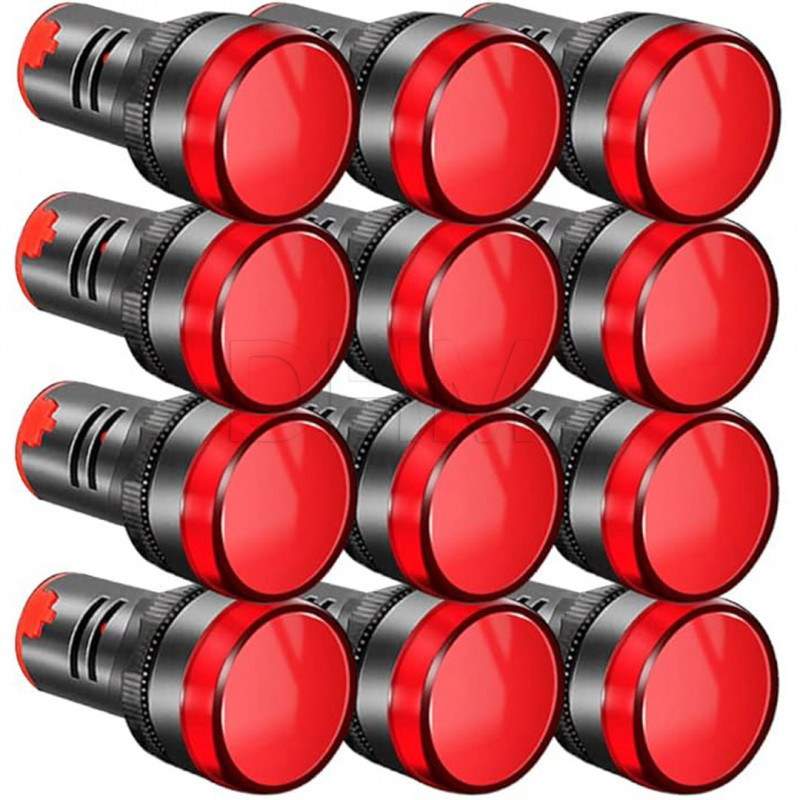 Anzeigelampe AD16-22DS 12-24V AC/DC rote LED Spione und Warnlichter 08040333 DHM