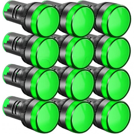 Spia luminosa AD16-22DS 12-24V AC/DC led verde Spie e avvisatori08040334 DHM