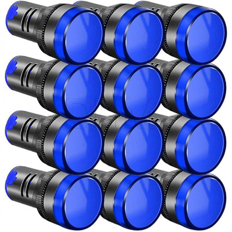 AD16-22DS Lampe témoin 12-24V AC/DC led bleue Espions et voyants 08040335 DHM