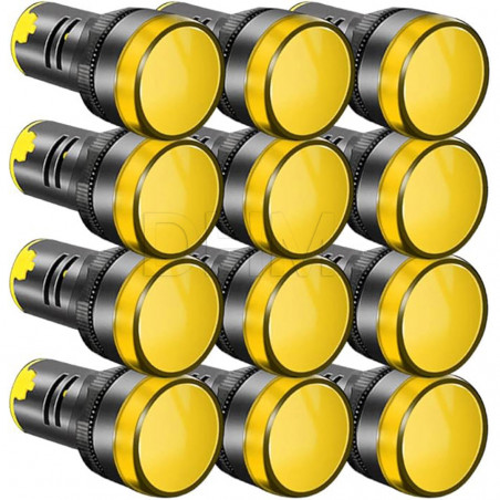 Indicador luminoso AD16-22DS 12-24V AC/DC led amarillo Espías y luces de advertencia 08040336 DHM