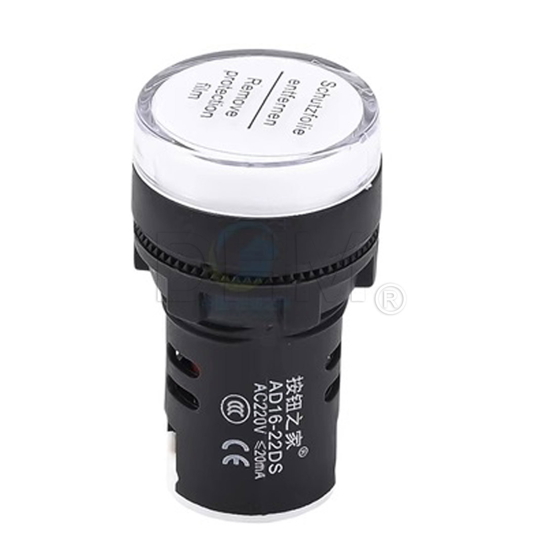 Voyant Lumineux LED à Carte 22mm AD16-22DS - Indicateur De Courant - 12V à 230V - Neuf