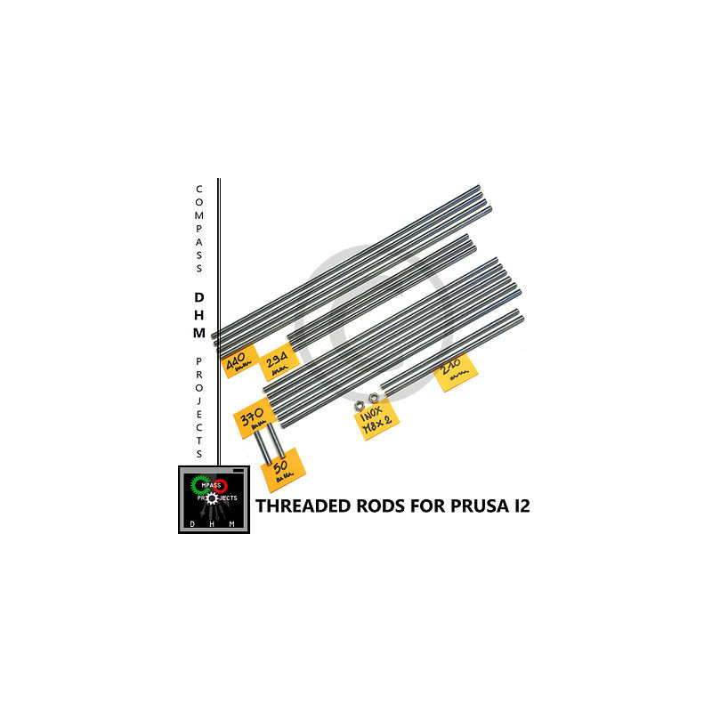 Tiges filetées Prusa i2 - tiges filetées en acier inoxydable M8 - Reprap 3Dprinter Impression en 3D 18011007 DHM