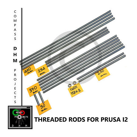 Barre filettate Prusa i2 - stainless steel threaded rods M8 - Reprap 3Dprinter Stampa 3D18011007 DHM