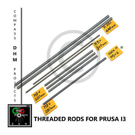 Barre filettate Prusa i3 - stainless steel threaded rods M5/8/10 - Reprap 3D Stampa 3D18011008 DHM