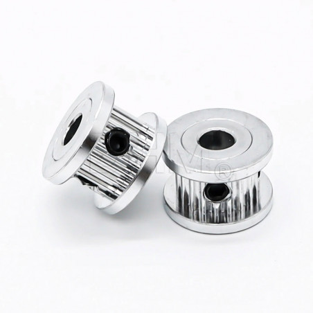 Poulie GT2 Ø 5 mm 20 dents Bride réduite H6 avec vis sans tête internes