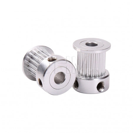 GT2 pulley Ø 6.35mm 20 teeth for belt H12mm - height 22mm Toothed pulleys GT2 18050414 DHM Pro