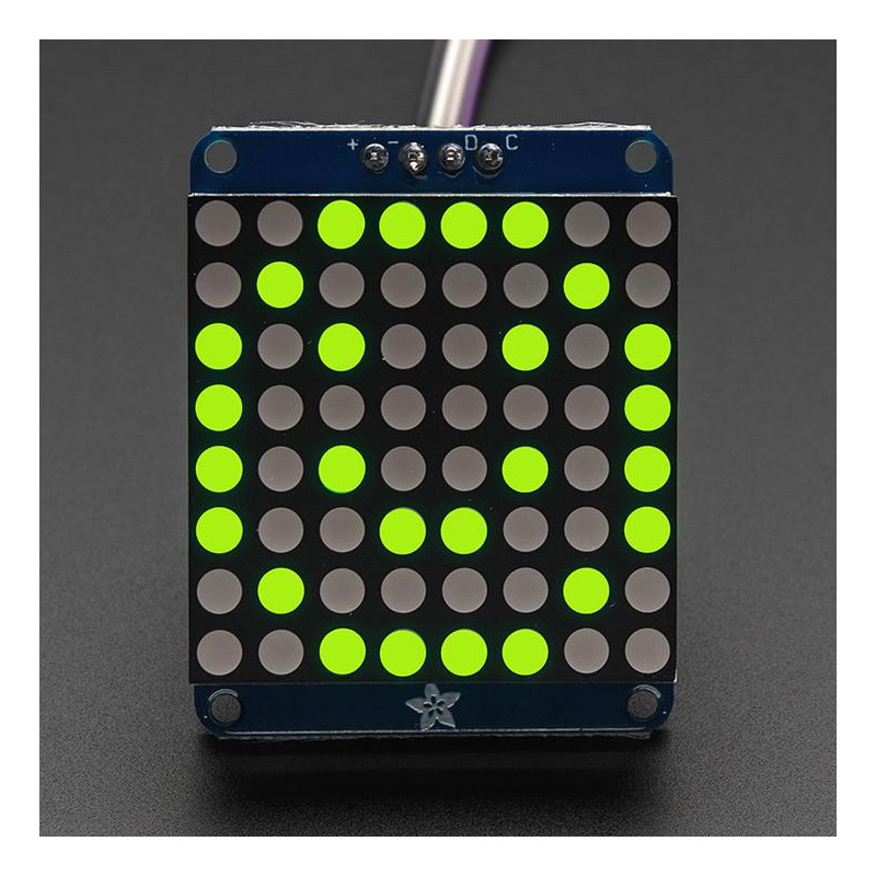 Adafruit Small 1.2" 8x8 LED Matrix w/I2C Backpack - Pure Green Adafruit 19040394 Adafruit