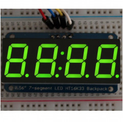 Adafruit 0.56" 4-Digit 7-Segment Display w/I2C Backpack - Green Adafruit 19040387 Adafruit